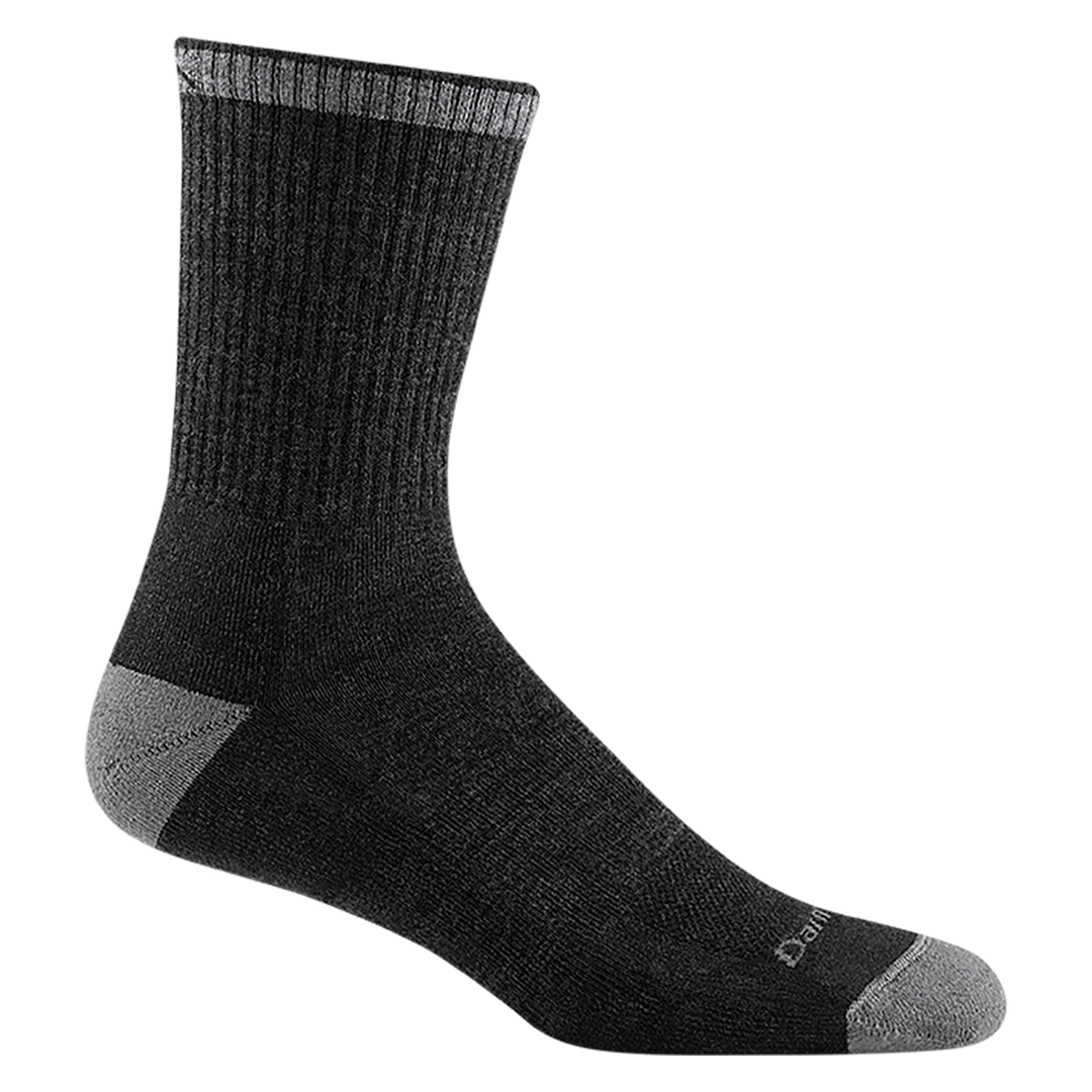 2005 men's fred tuttle micro crew work sock in color dark gravel gray with light gray toe/heel/trim accents