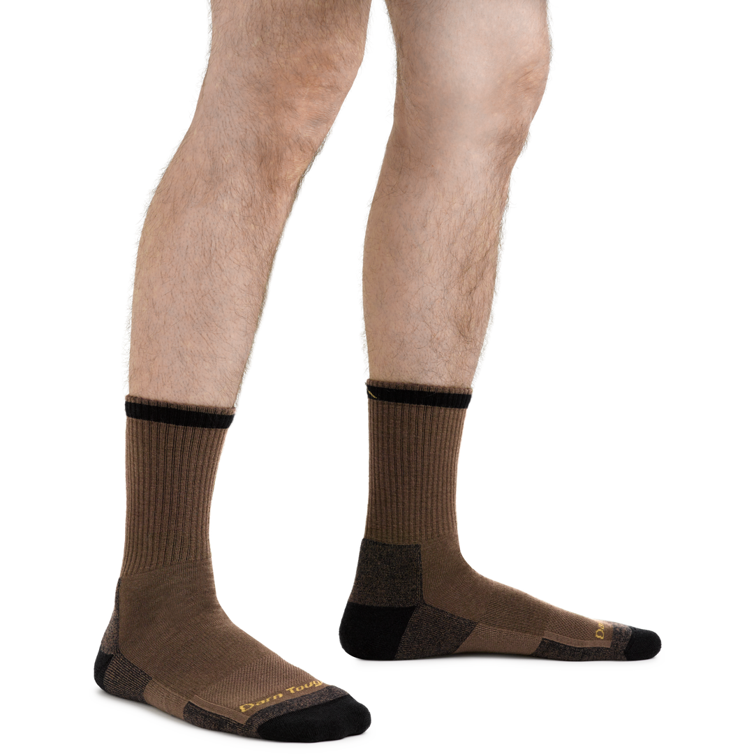 Men's Fred Tuttle Work Socks in Timber Brown on foot