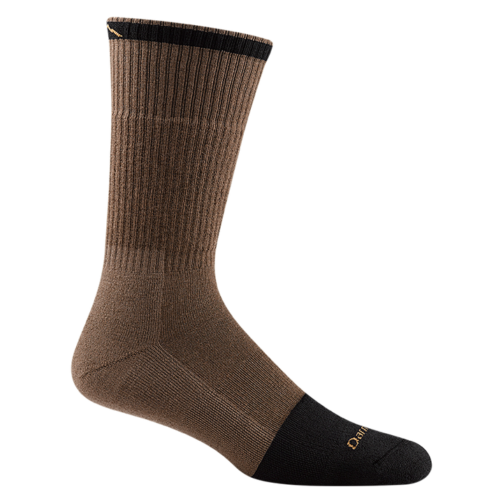 2006 men's steely boot work sock in color timber brown with black accents and brown darn tough signature on forefoot