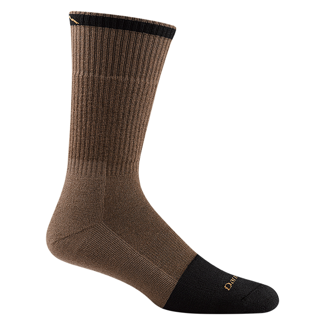 2006 men's steely boot work sock in color timber brown with black accents and brown darn tough signature on forefoot