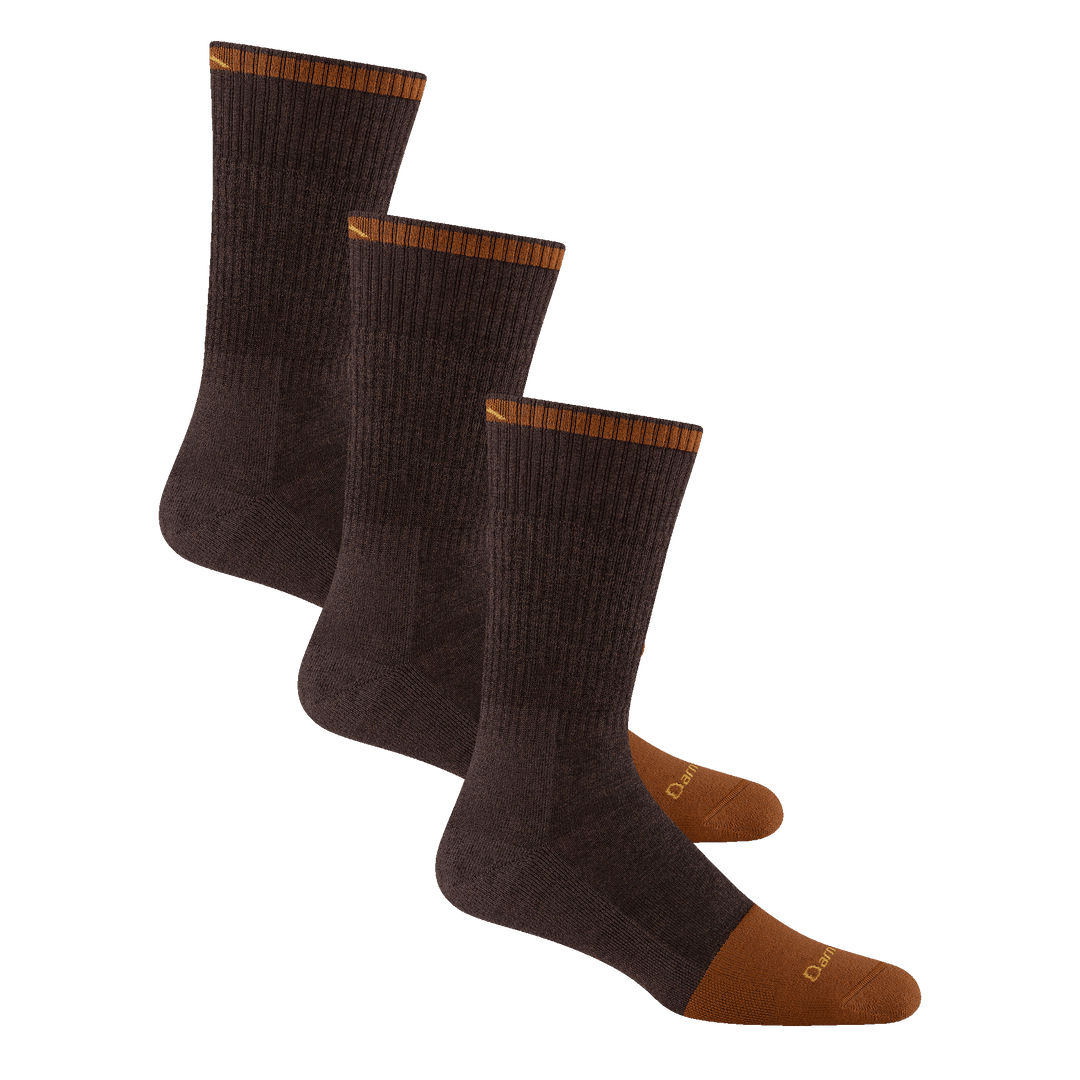 bundle image of 3 pairs of the 2006 work boot sock in walnut 