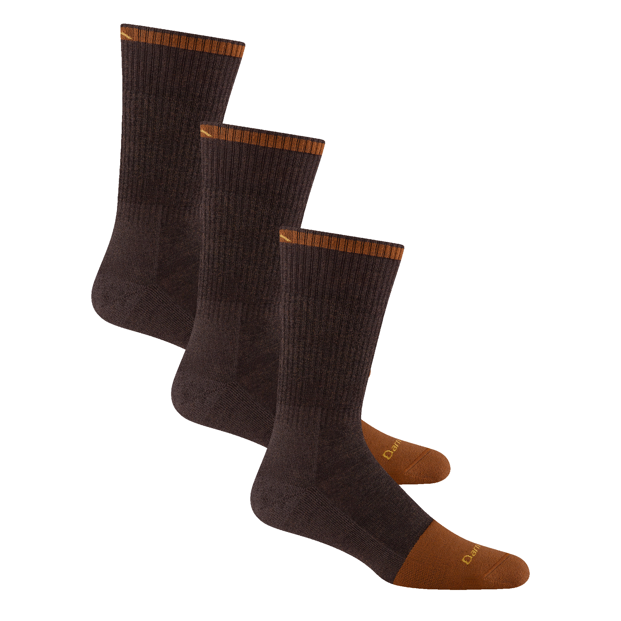 bundle image of 3 pairs of the 2006 work boot sock in walnut 