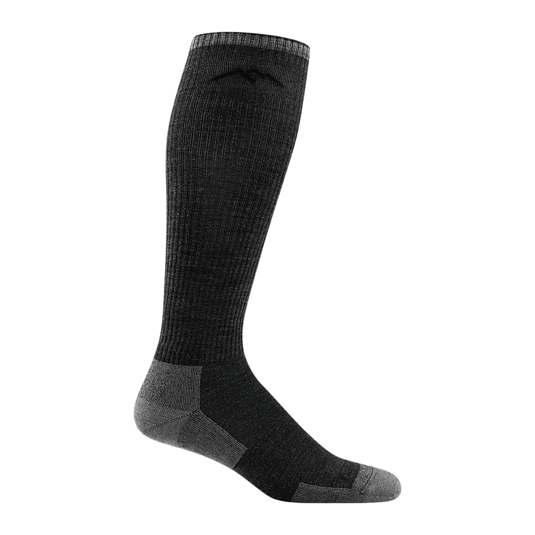 2008 men's westerner over-the-calf work sock in color charcoal gray with light gray toe/heel accents