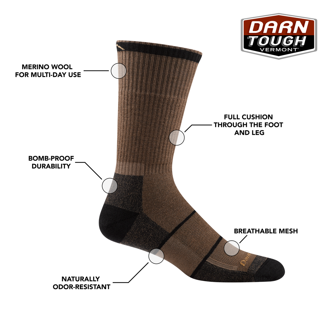 men's william jarvis boot work sock features graphic, highlighting the breathable mesh window above the toes.