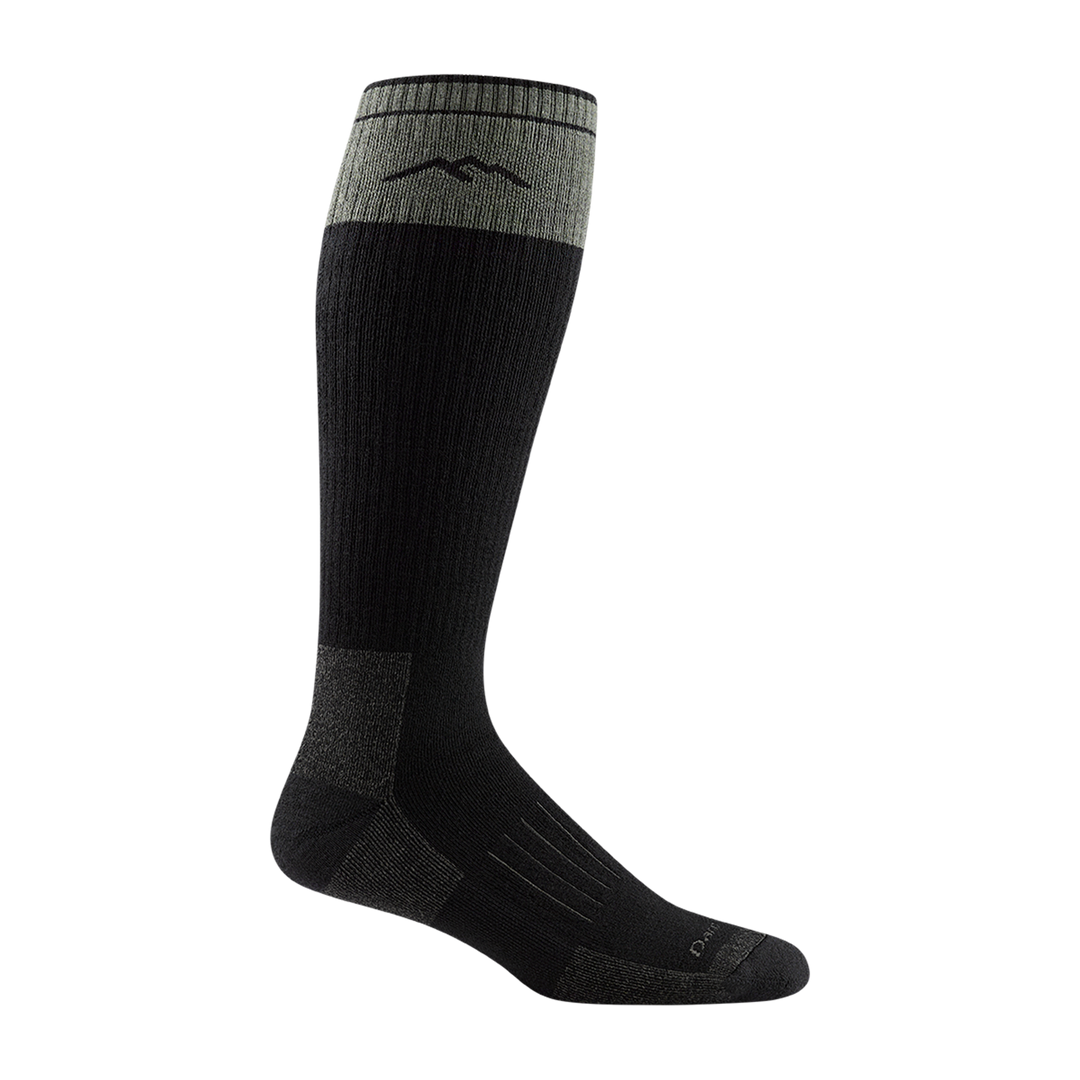 2013 unisex over-the-calf hunting sock in color charcoal with black body and light gray color block around top of calf
