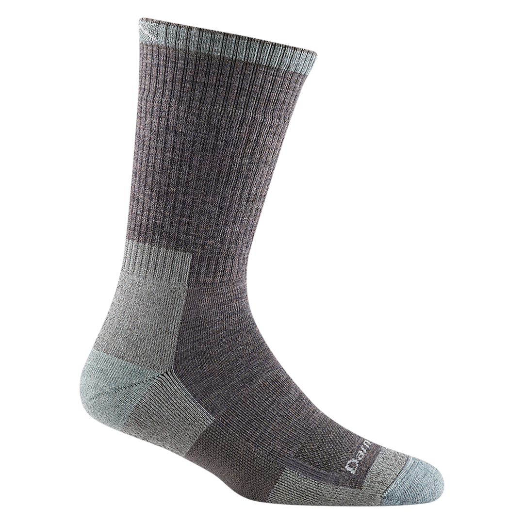 2014 women's RTR boot work sock in shale gray with seafoam green toe/heel/trim accents and medium gray color blocks
