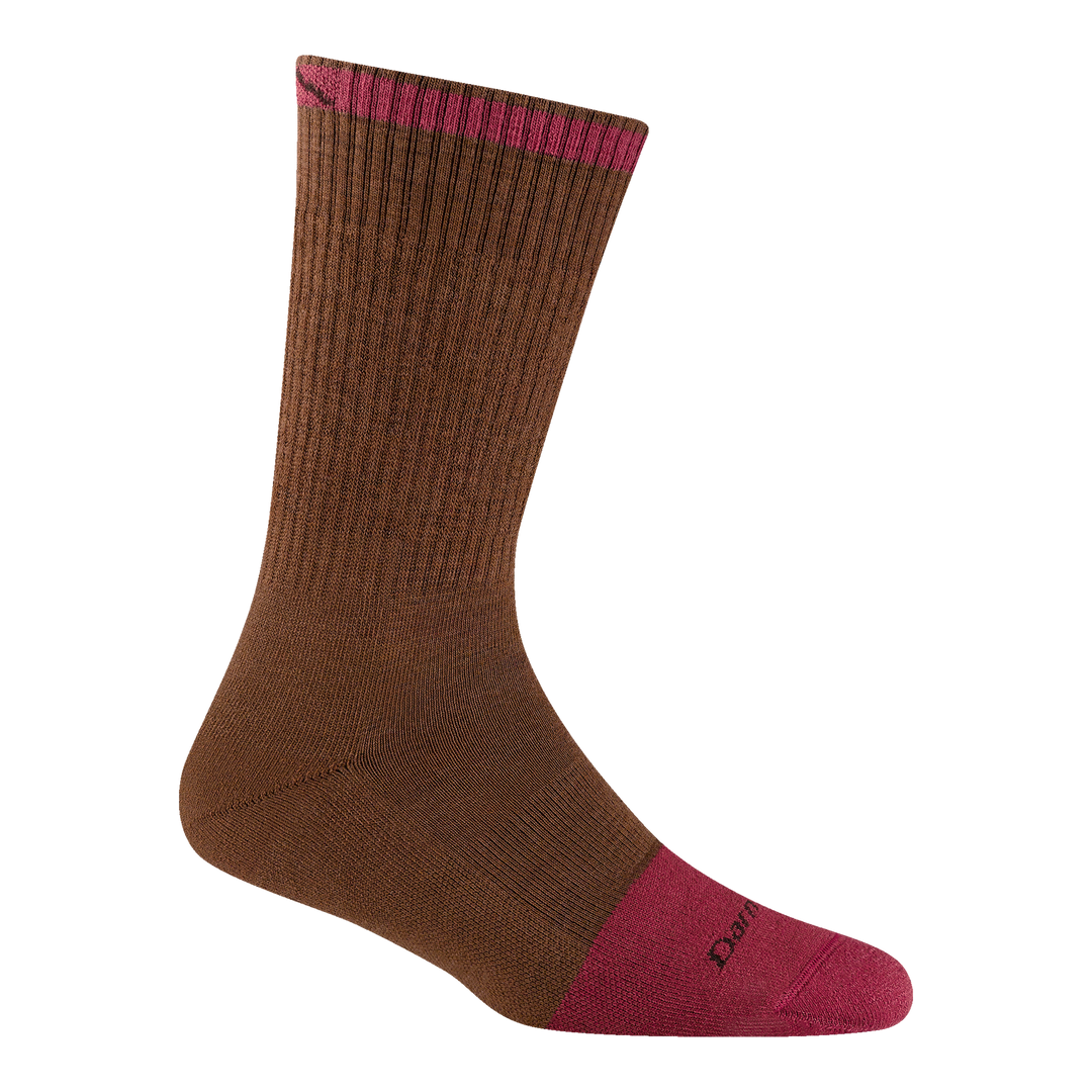 2015 women's steely boot work sock in copper with berry toe/trim accents and black darn tough logo on forefoot