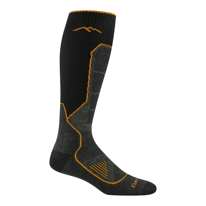 2116 Men's over the calf hunting sock in forest featuring a green body with orange detail lines and logo