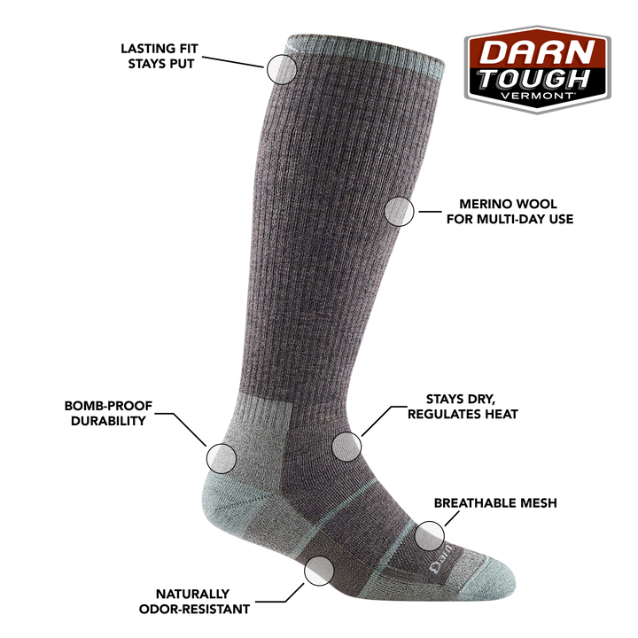 women's mary fields over the calf work sock features graphic, highlighting the breathable mesh window above the toes.
