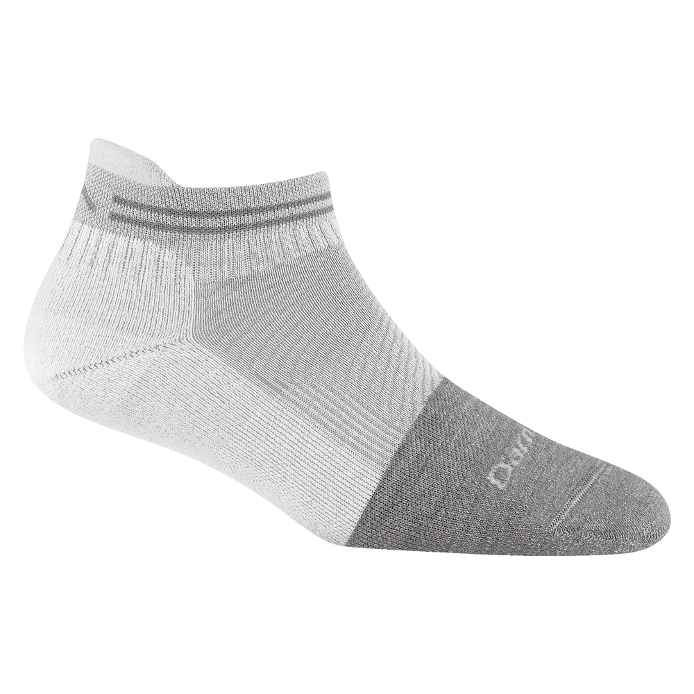 2210 Womens Steely no show tab work sock in cement white featuring gray full cushion toe with off white body