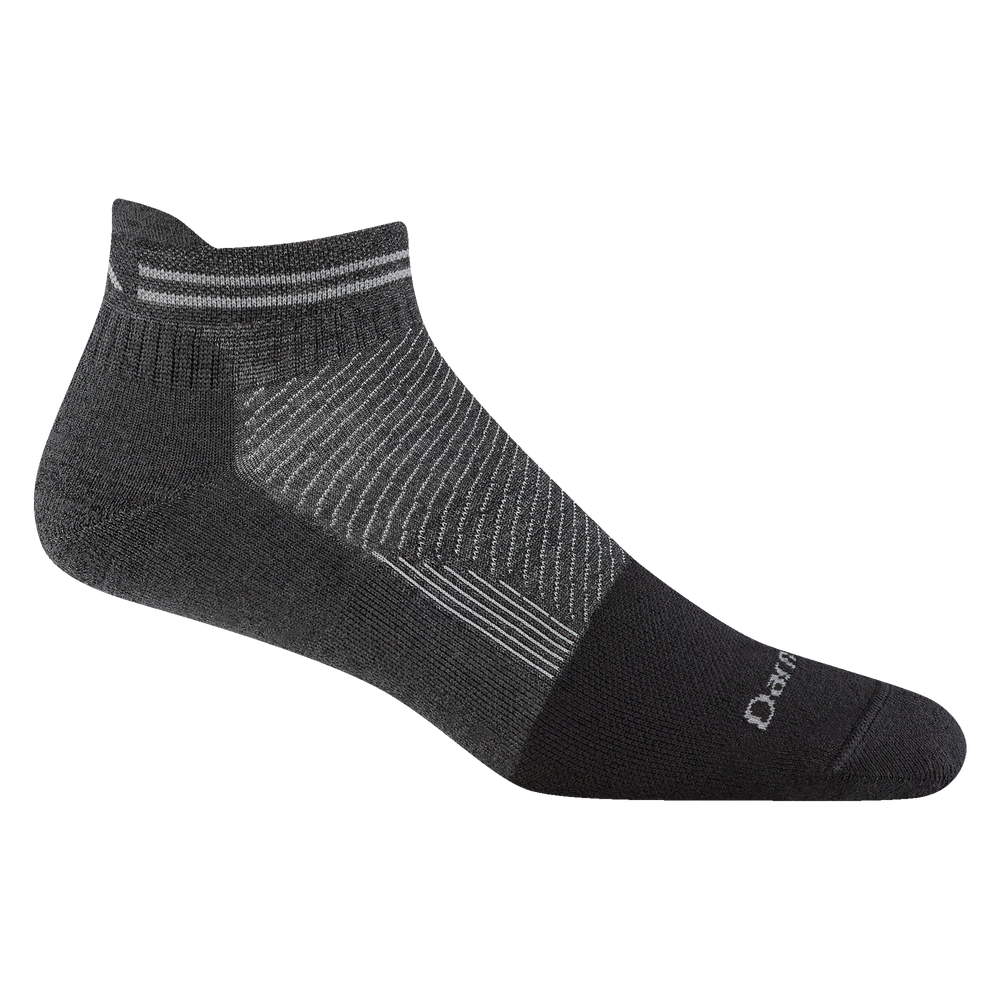 2211 mens Steely no show tab work sock in gravel featuring black full cushion toe with dark gray body