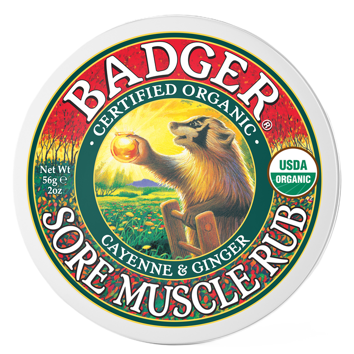 Front tin image with badger on a ladder hold cup out to catch the sunshine