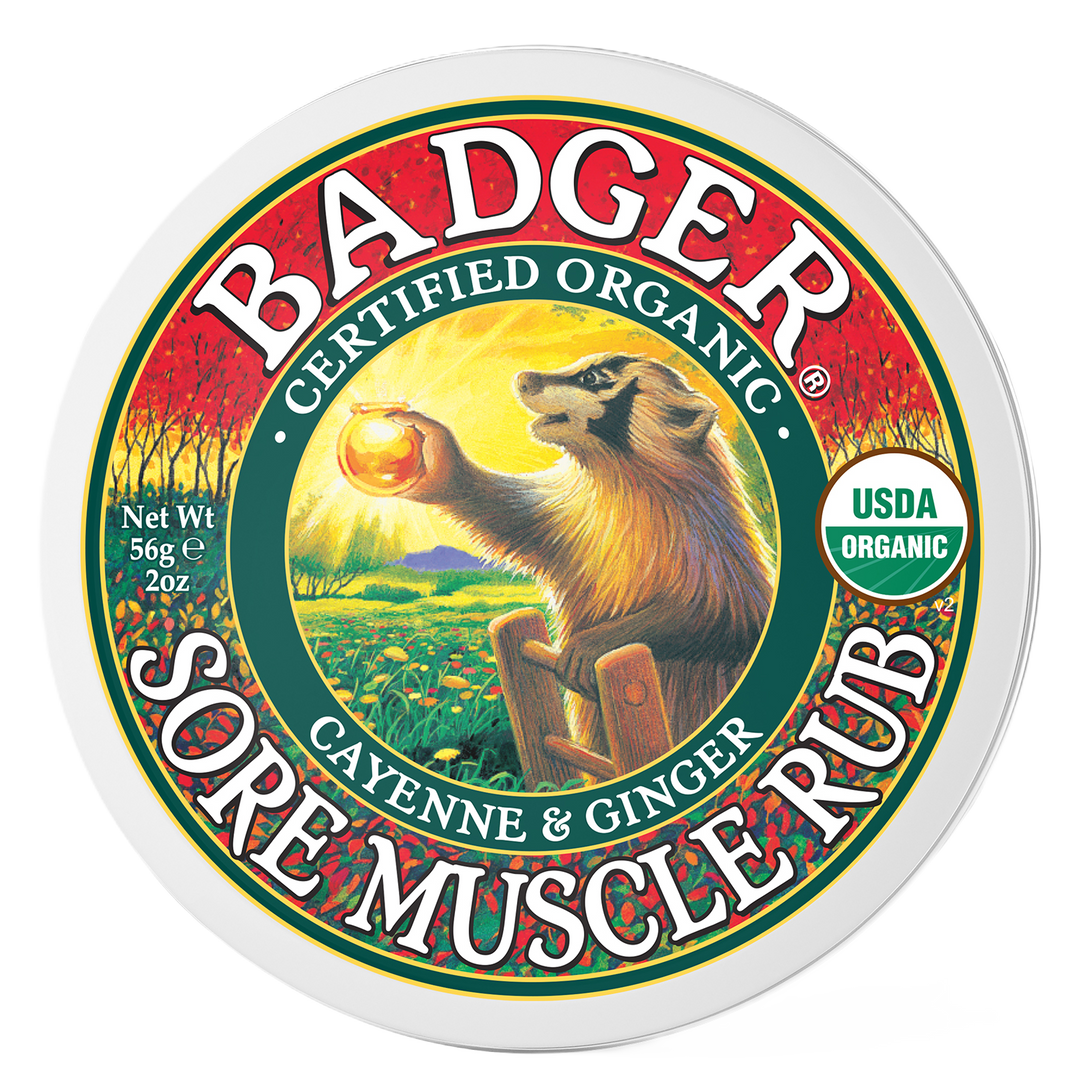 Front tin image with badger on a ladder hold cup out to catch the sunshine