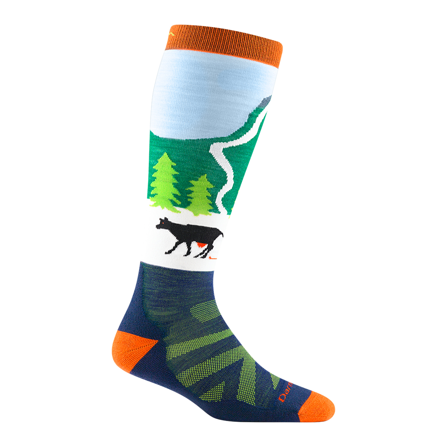 darn tough Kids Pow Cow Over-the-Calf Midweight Ski & Snowboard Sock-Last Chance