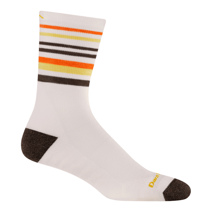 5012 fastpack micro crew hiking sock in white featuring brown heel/toe white body and stripes on the leg