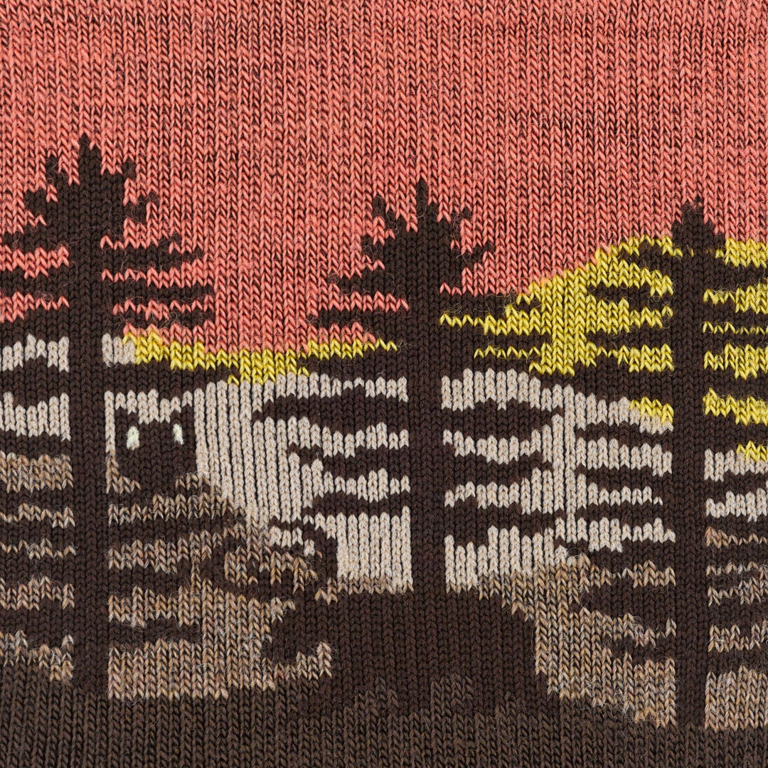 Call out detail image of the of the 5013 Earth front image of the forest with an owl and moose