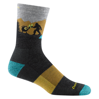 Reverse 5014 Close encounter Micro crew midweight hiker in charcoal featuring big foot and alien eyeball