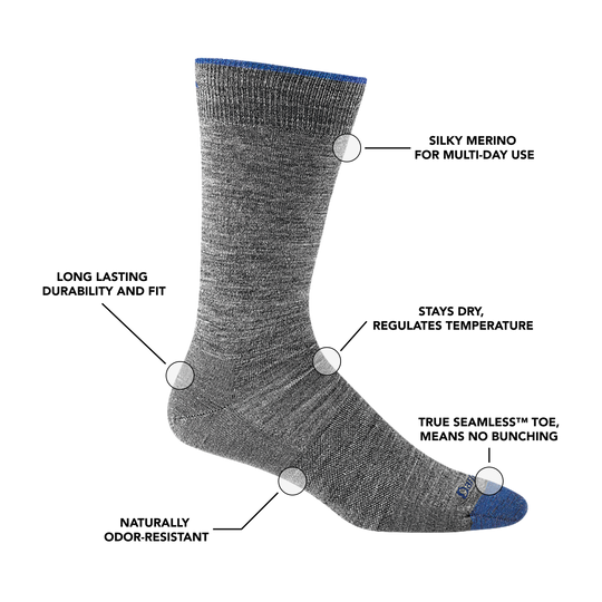 Men's Solid Crew Lifestyle Socks – Darn Tough