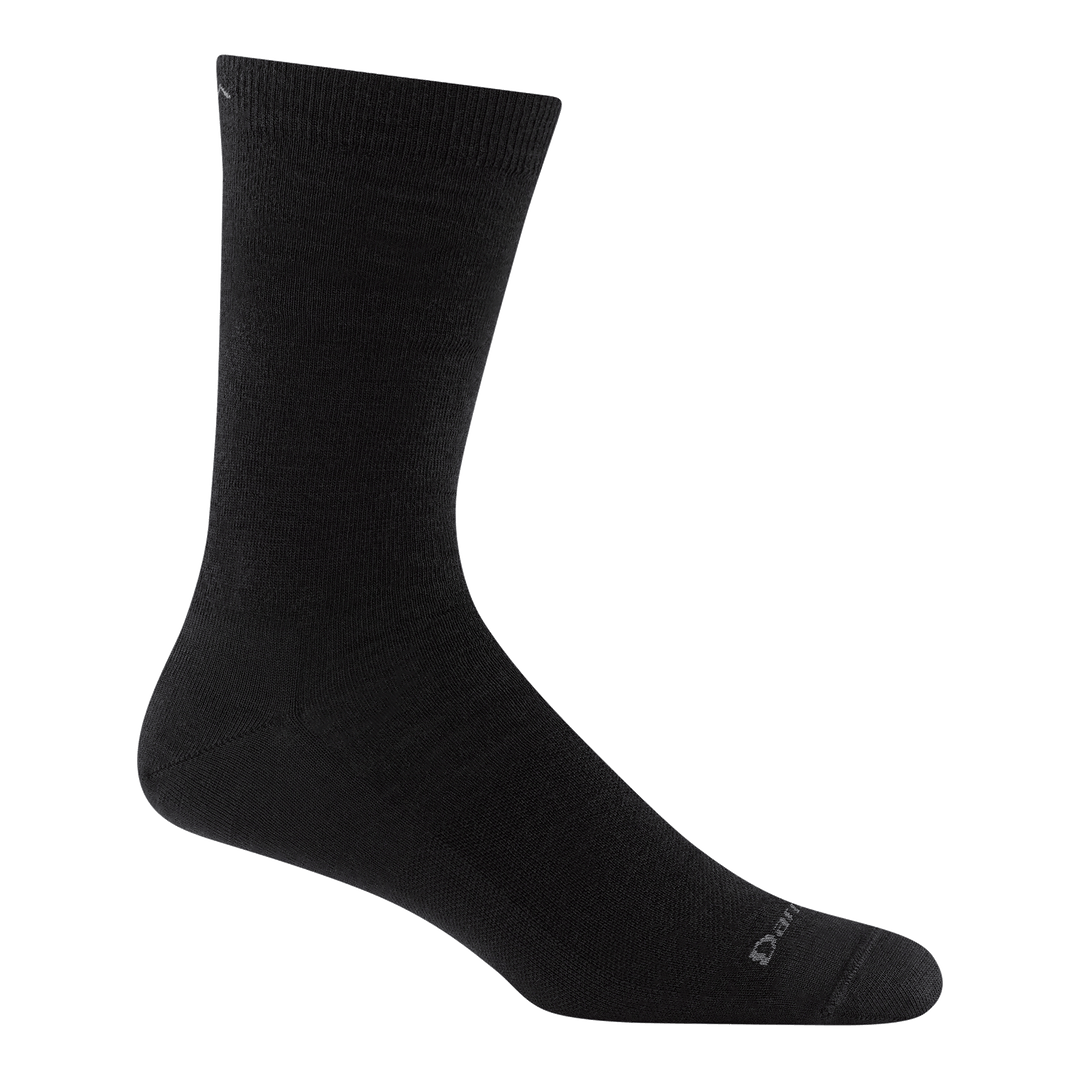 6032 solid crew sock in solid black colorway featuring a dark gray logo on black body