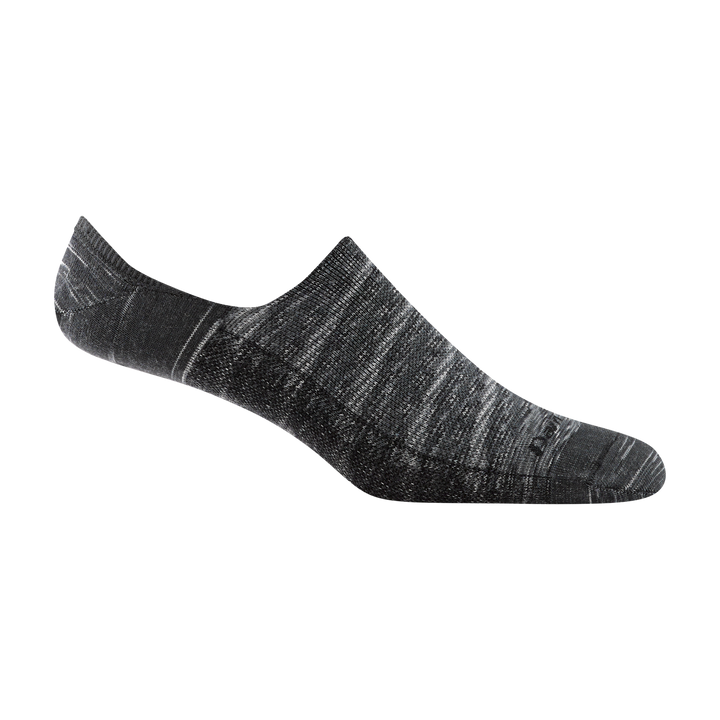 6055 men's topless solid no show hidden lifestyle sock in heathered space gray with black darn tough logo on forefoot