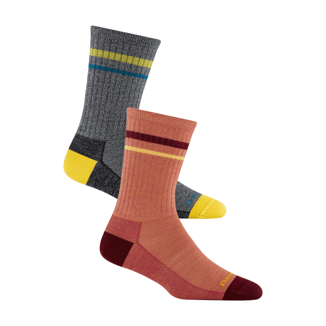image of 2 6064 Twisted Lifestyle crew one in Mango and one in eclipse colorway