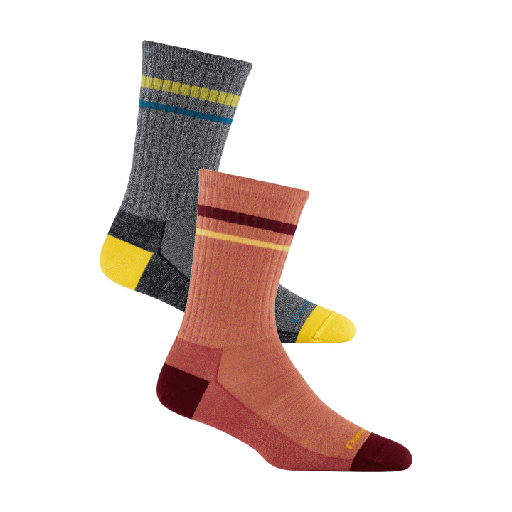 image of 2 6064 Twisted Lifestyle crew one in Mango and one in eclipse colorway
