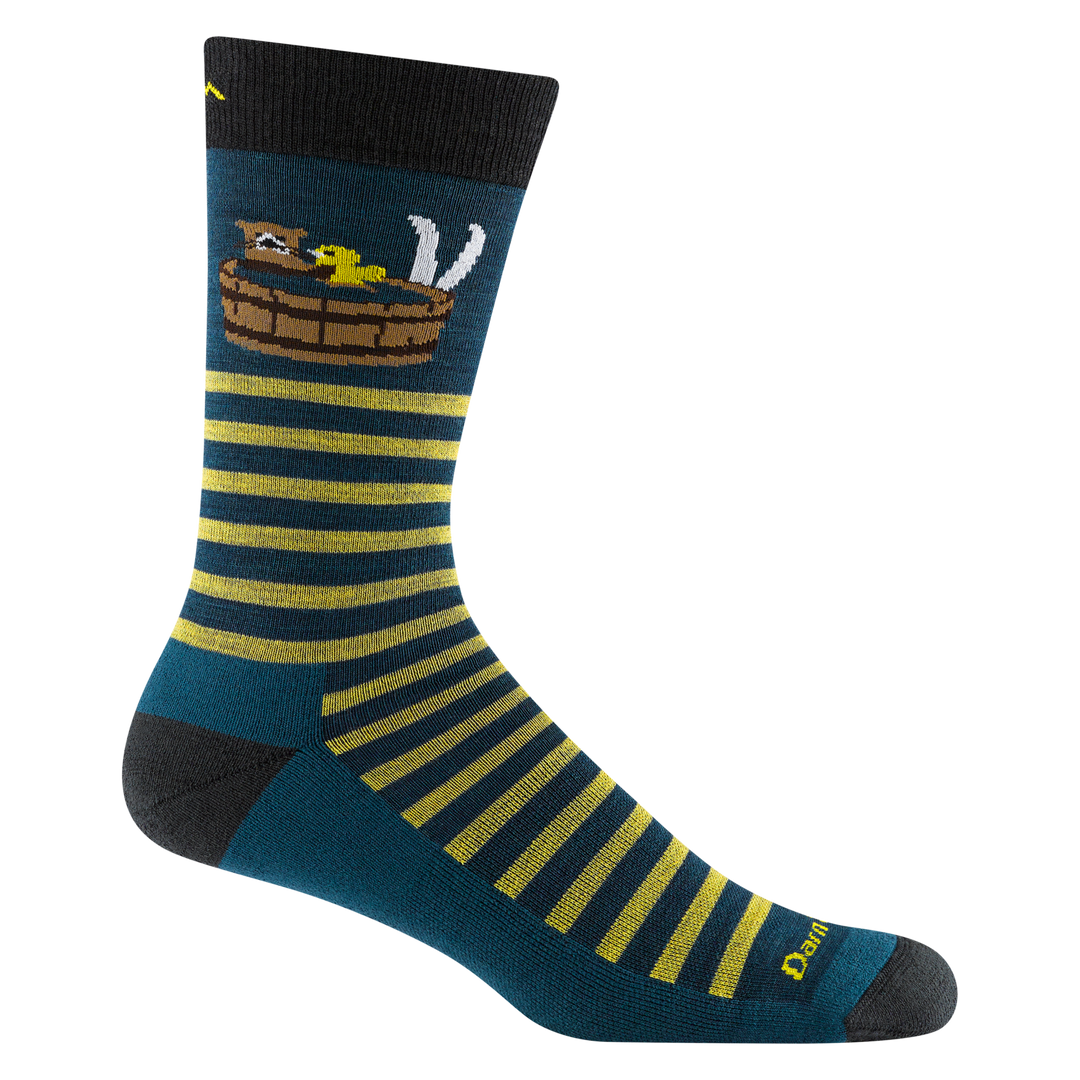reverse 6096 Wild Life Lightweight lifestyle sock featuring a beaver in a wood barrel 