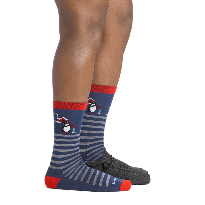 on model image side view back foot in shoe wearing the 6096 wild life crew in polar bear lake colorway