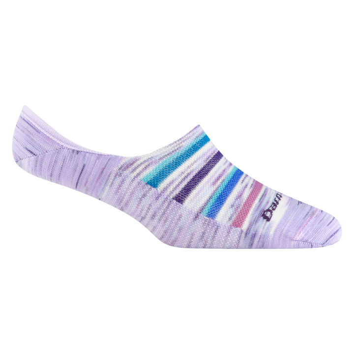 6101 women's nova no show hidden lifestyle sock in cosmic purple with purple, blue, and white forefoot striping