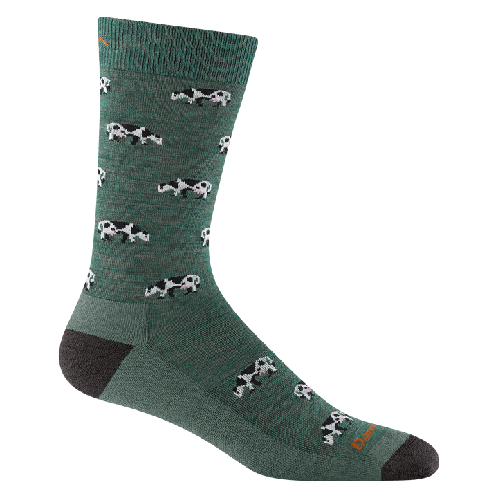 Reverse side product shot of 6116 Dairy Air sock in Pasture colorway.