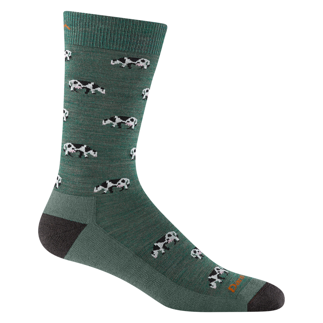 Reverse side product shot of 6116 Dairy Air sock in Pasture colorway.