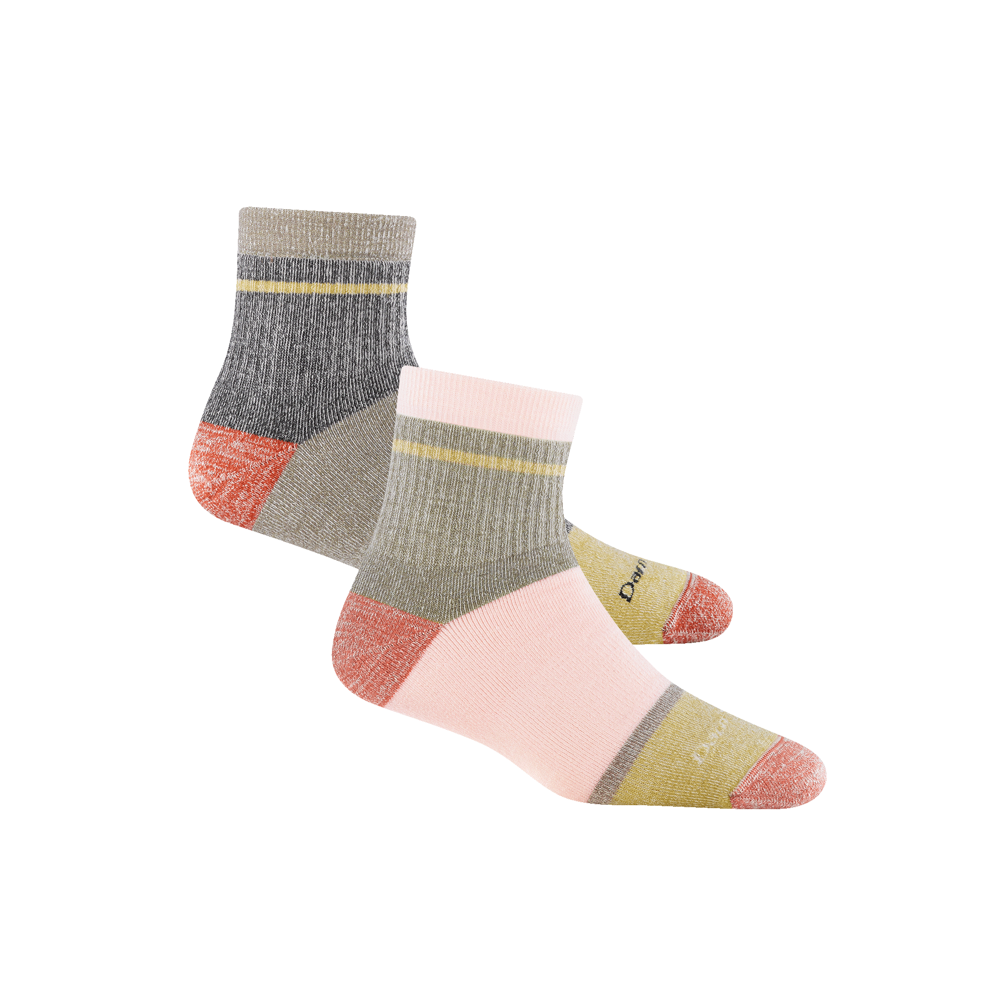 Bundle image of the 6117 sock in they Dusty Rose colorway and 6118 sock in the Rye colorway