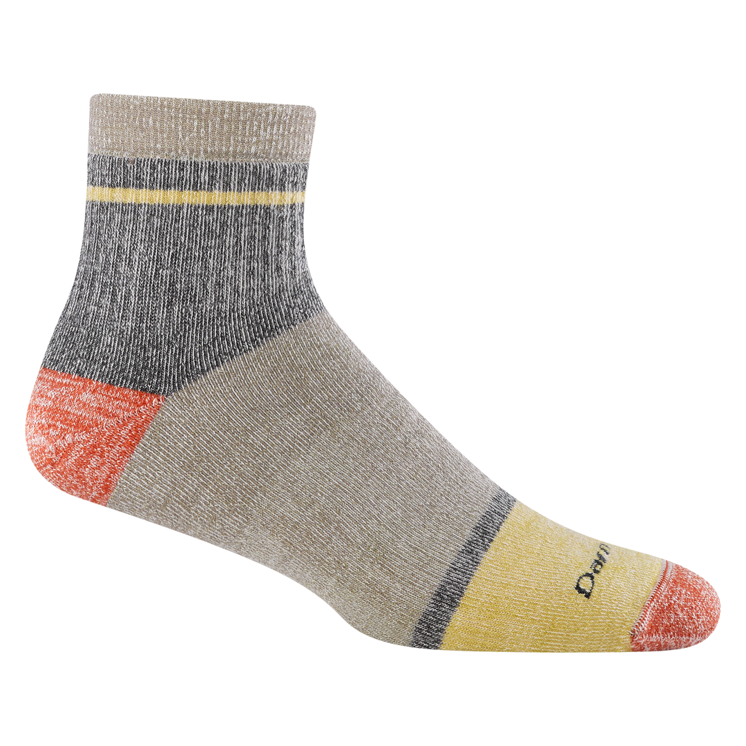 6118 Home Base in rye featuring a dark tan body red heather heel/toe and gray ankle