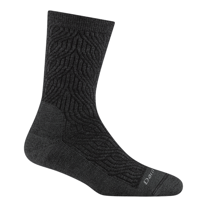 6140 Cable Crew Lightweight with Cushion in charcoal featuring drop needle stitching in a cable design