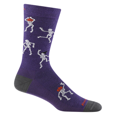 6210 Boogie Bones in Phantom Purple featuring gray toe/heel, purple body and skeletons dancing.