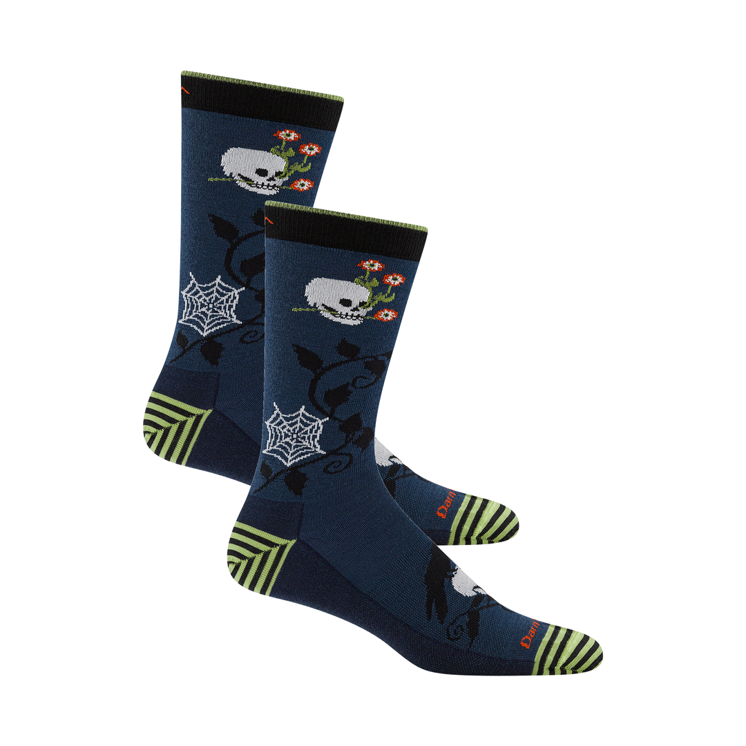 Bundle image of two Spooky Hallow socks together in midnight colorway