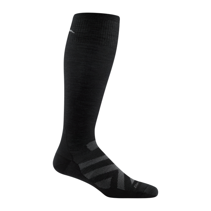 8001 men's RFL over-the-calf ski sock in black with gray chevron and darn tough signature on forefoot
