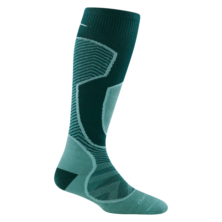 8038 outer limits over-the calf lightweight ski and snowboard sock in the juniper color
