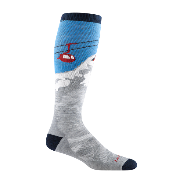 betty rides snowboard sock Darn Tough Men's Heady Yeti OTC Midweight-Large Gray