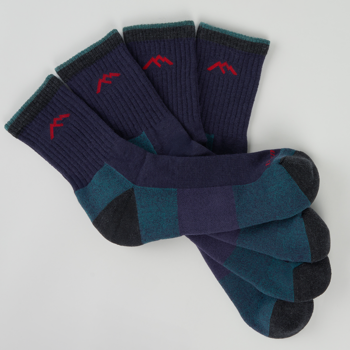 Flat stack of the 1466 micro crew hiker in retail preseason only colorway blackberry