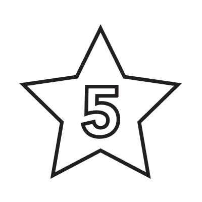 A star with the number 5 inside it