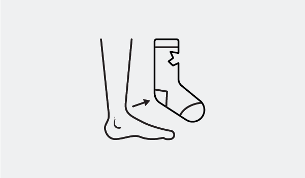 Remove old socks from foot