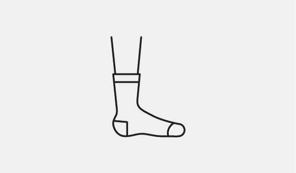 A new sock on a foot