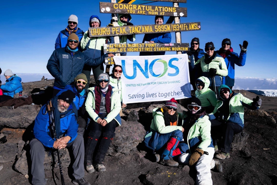 United Network for Organ Sharing members on summit of a 19K mountain