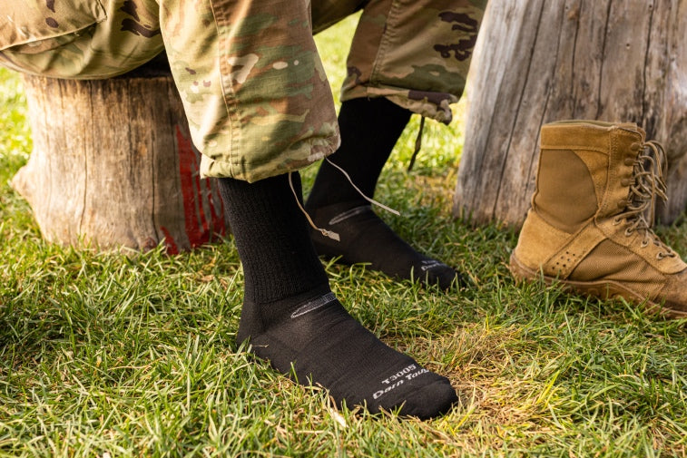 Shop Tactical socks - feet wearing black military socks