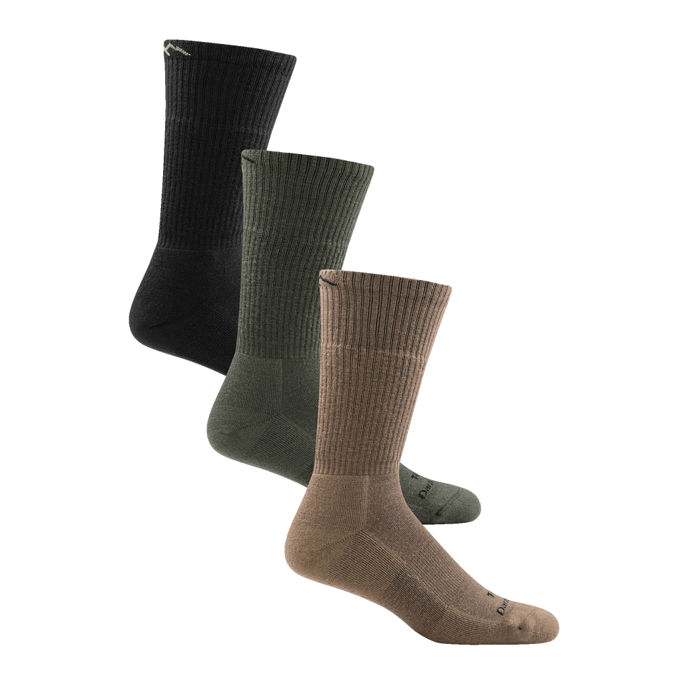 Bundle image of 3 T4021 Boot socks in Black Forest green and coyote brown