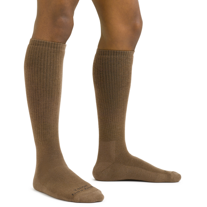 T4050 brown tactical socks on foot