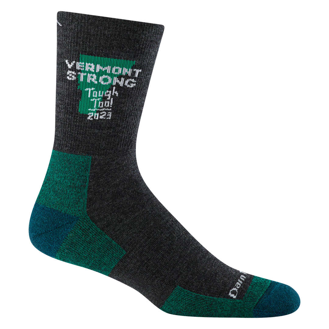 Vermont Strong Unisex Sock, State of Vermont outline with text Vermont Strong, Tough Too! 2023 