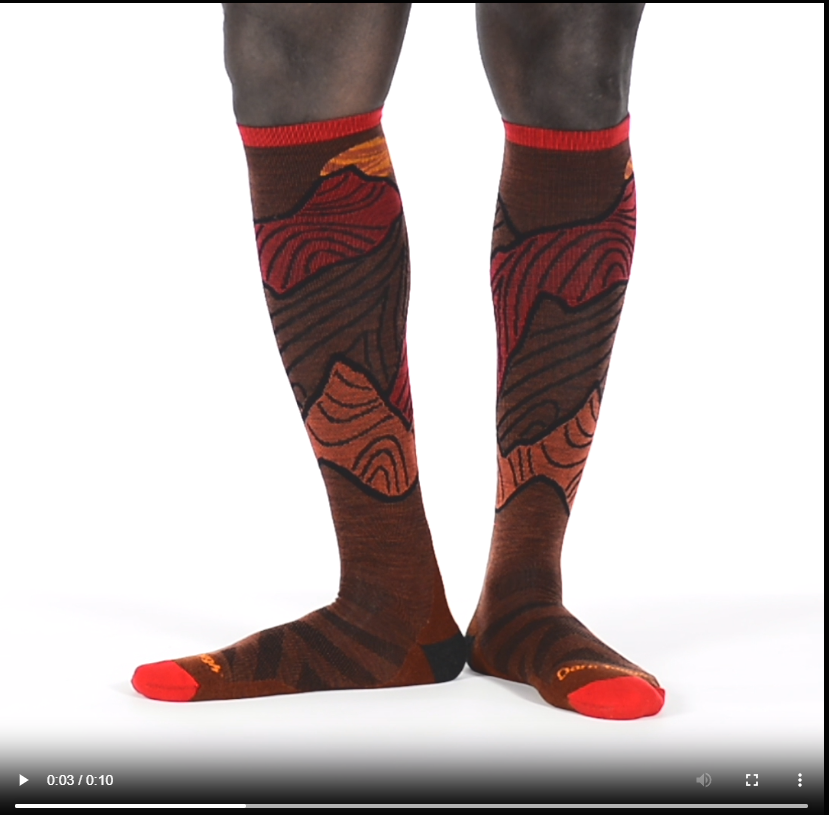 video of model wearing the 8050 titan ski sock