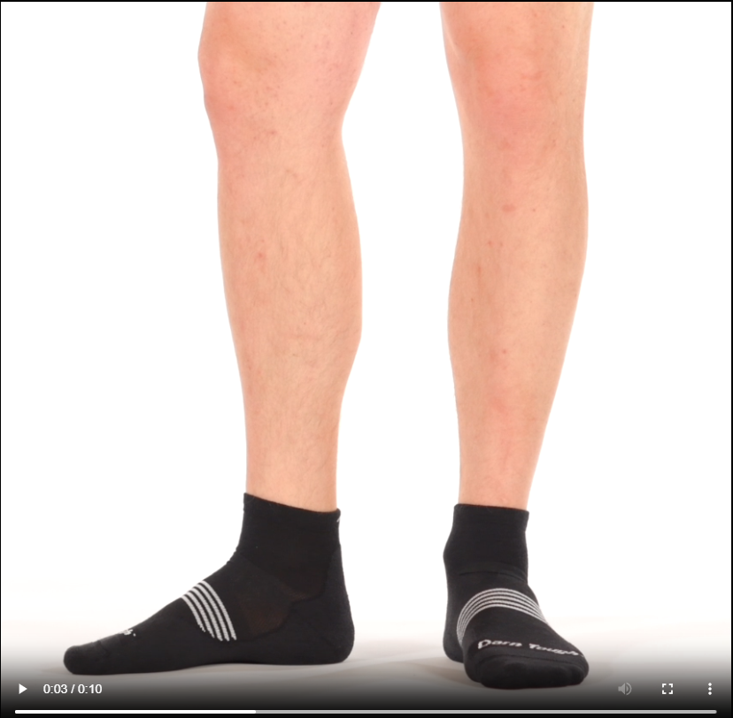 model walking in the 1117 element quarter sock in black